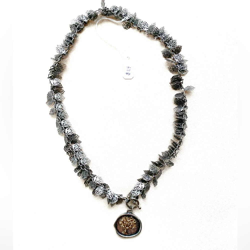 Tree of Life Necklace Mixed Metal Handmade